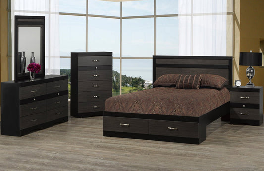 Black Tuxedo Bantry Bedroom Set | Modern Solid Wood Furniture - Mattress Miracle