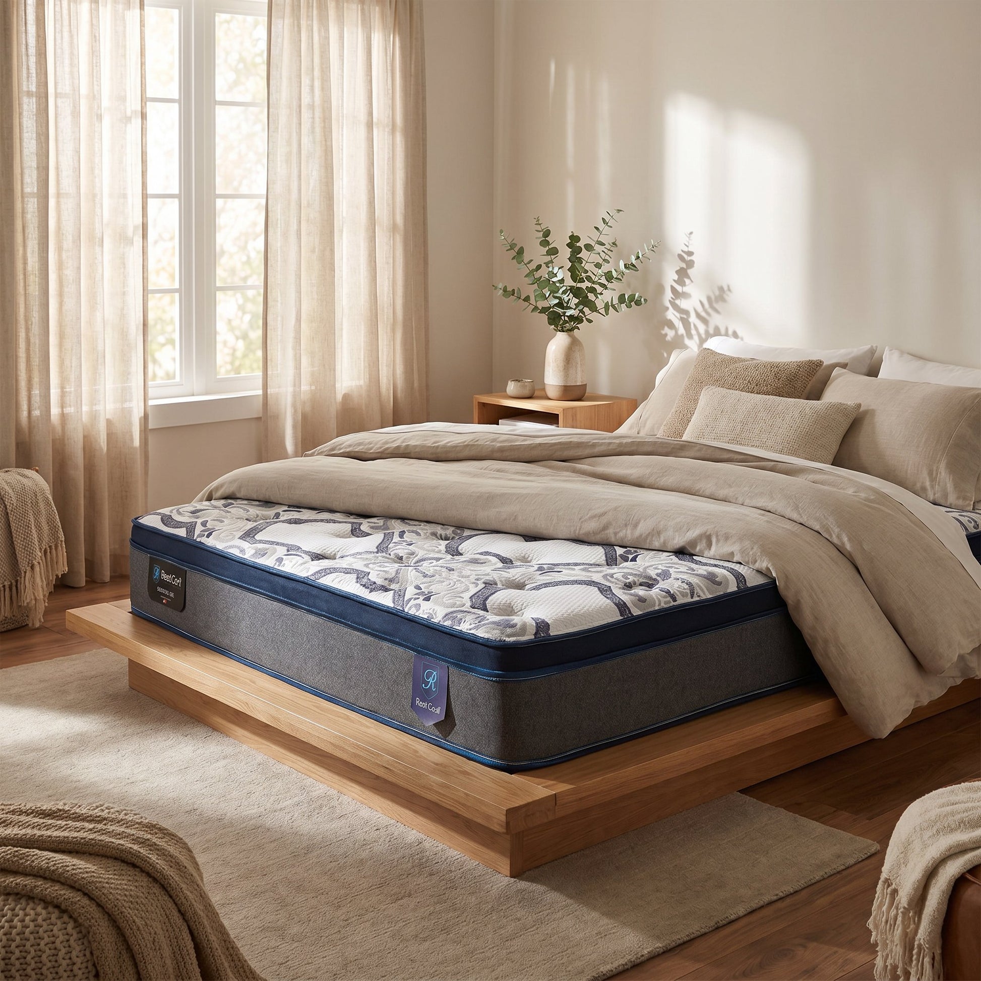 Borealis Gel Mattress styled in a Canadian master bedroom