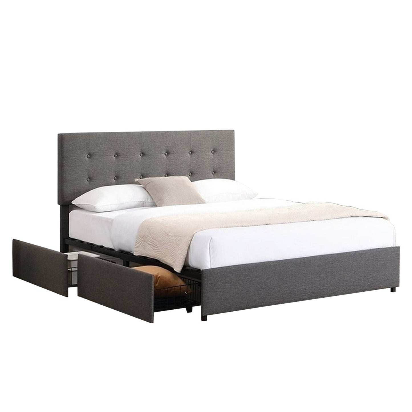 Celestre Platform Bed With Wire Mesh Side Drawers - Mattress Miracle