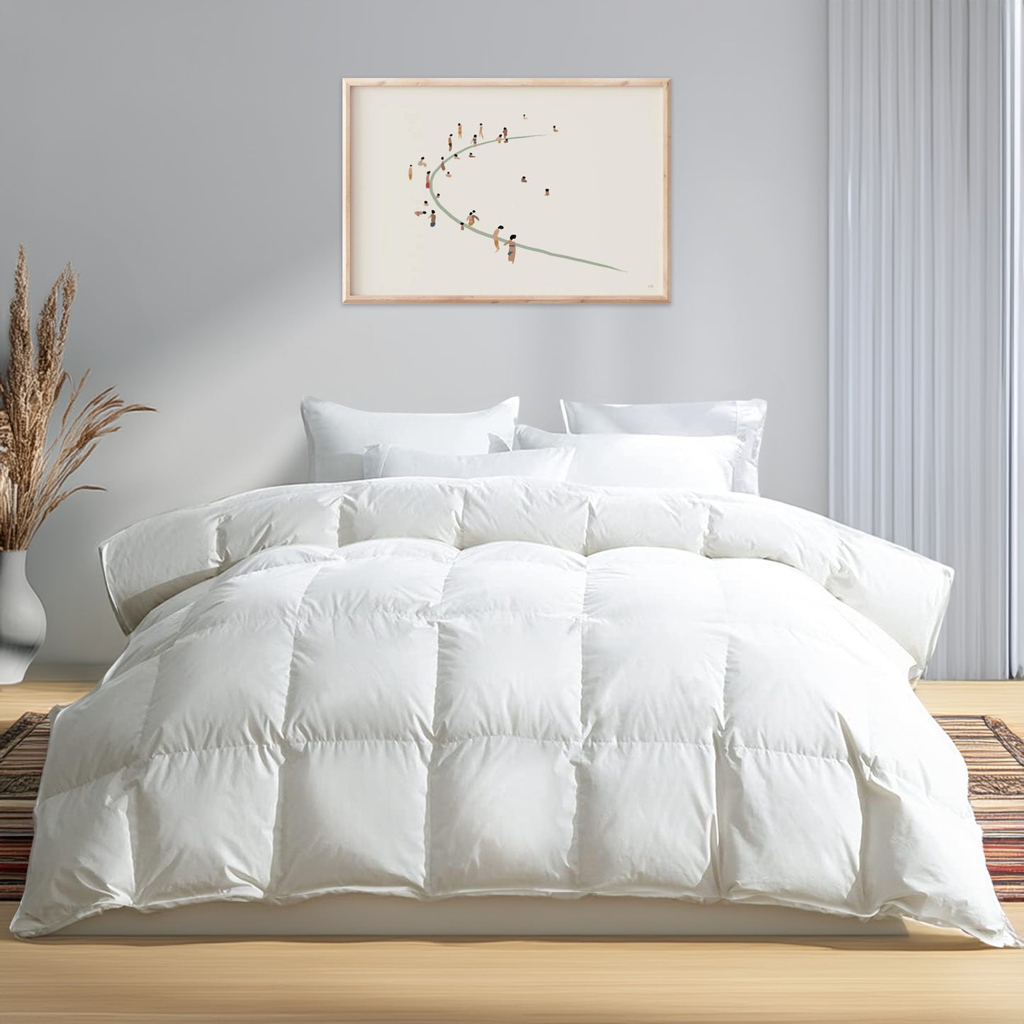 Cordoba 600 loft duck down duvet on bed white - Mattress Miracle Brantford
