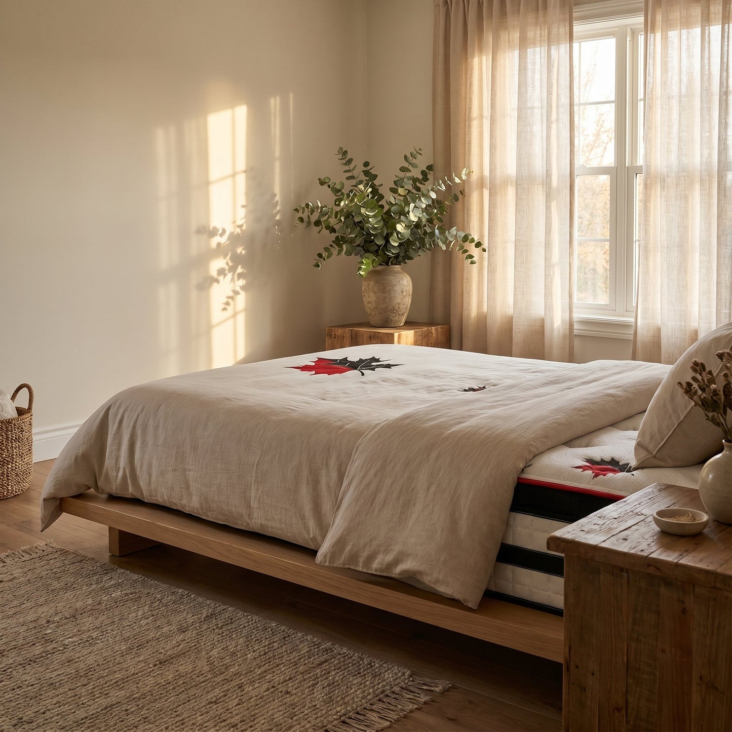 Esha Premium Mattress | Luxury Canadian Comfort by Sleep In styled in a Canadian master bedroom