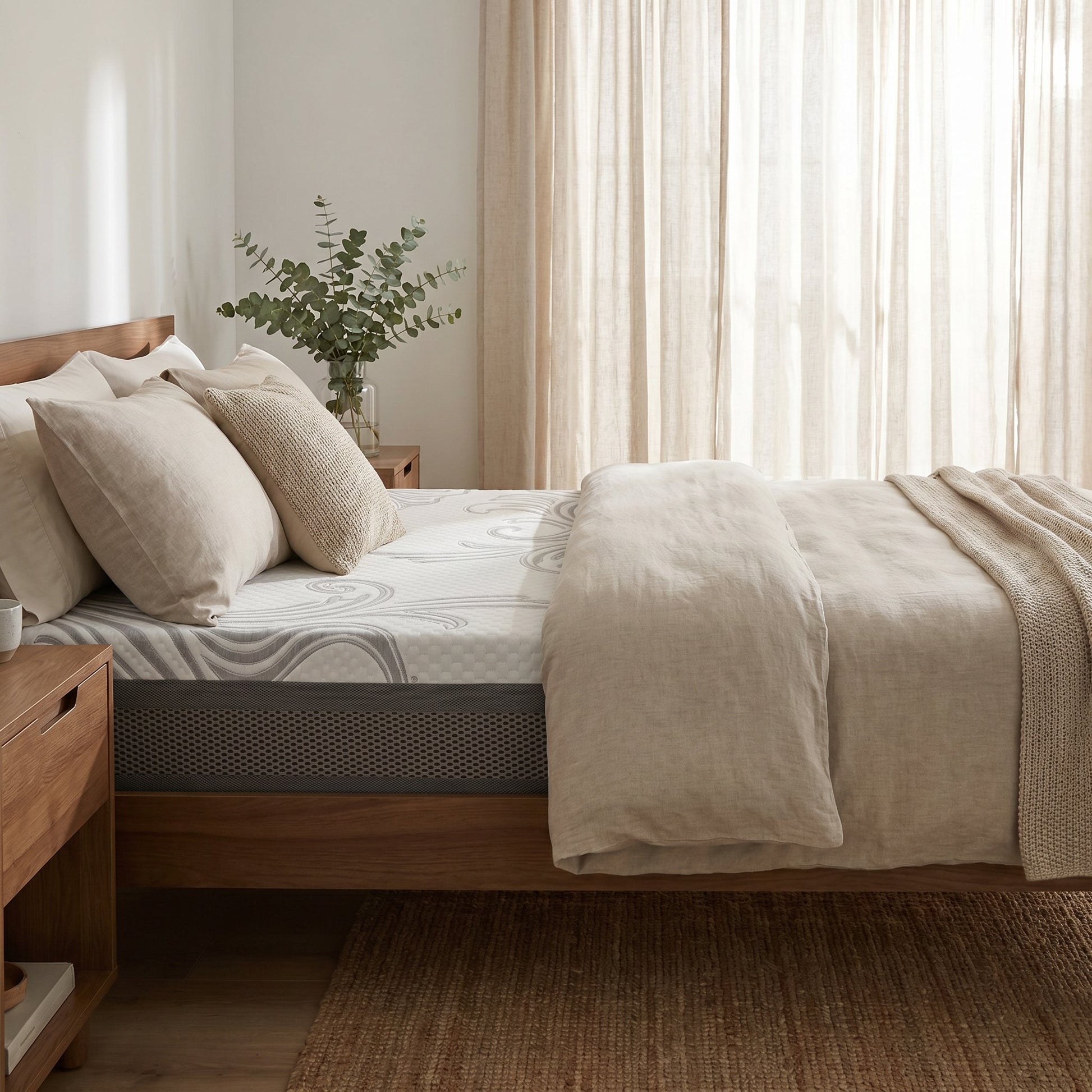 Exquisite Mattress | Medium-Firm | Gel Memory Foam Mattress styled in a Canadian master bedroom