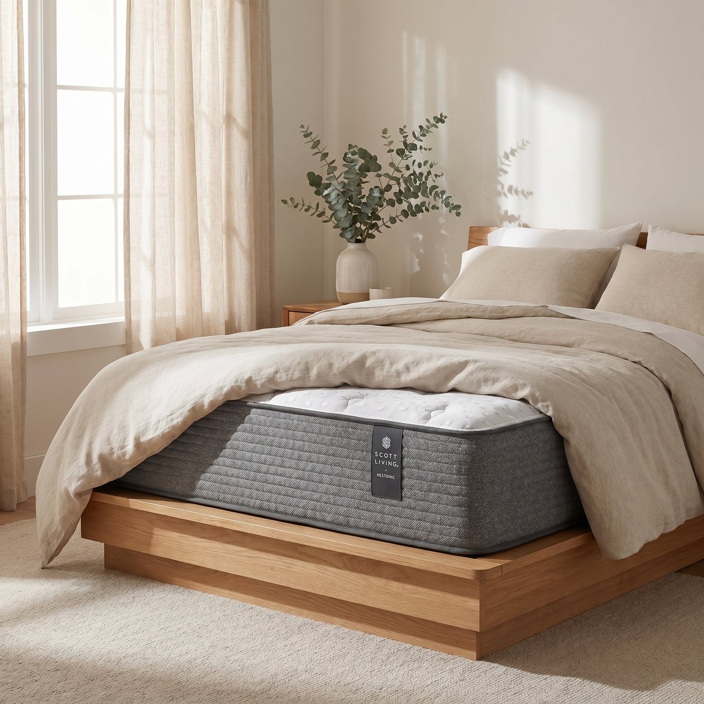 Foxglove Premium Mattress | Medium Comfort | Made in Canada styled in a Canadian master bedroom