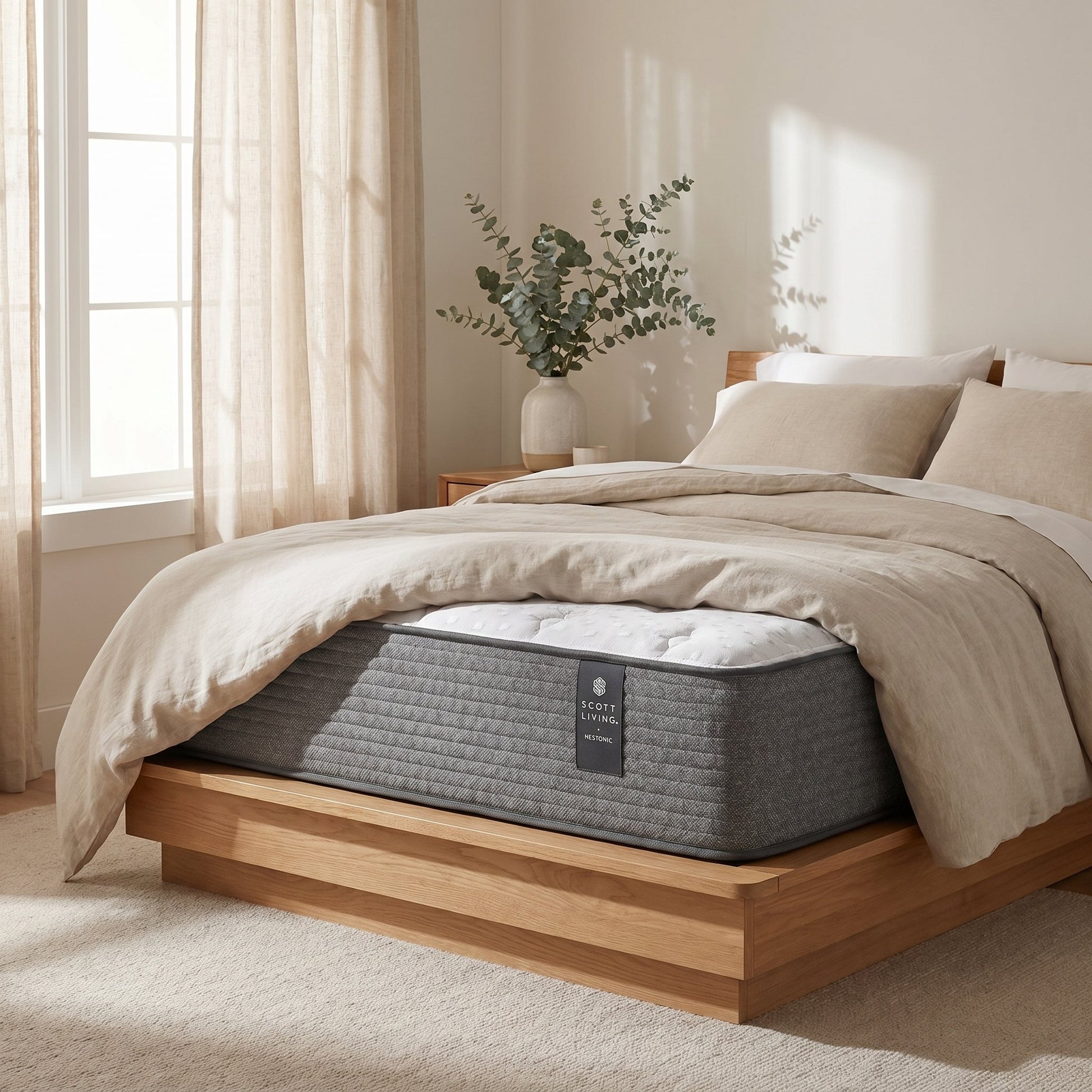 Foxglove Premium Mattress | Medium Comfort | Made in Canada styled in a Canadian master bedroom