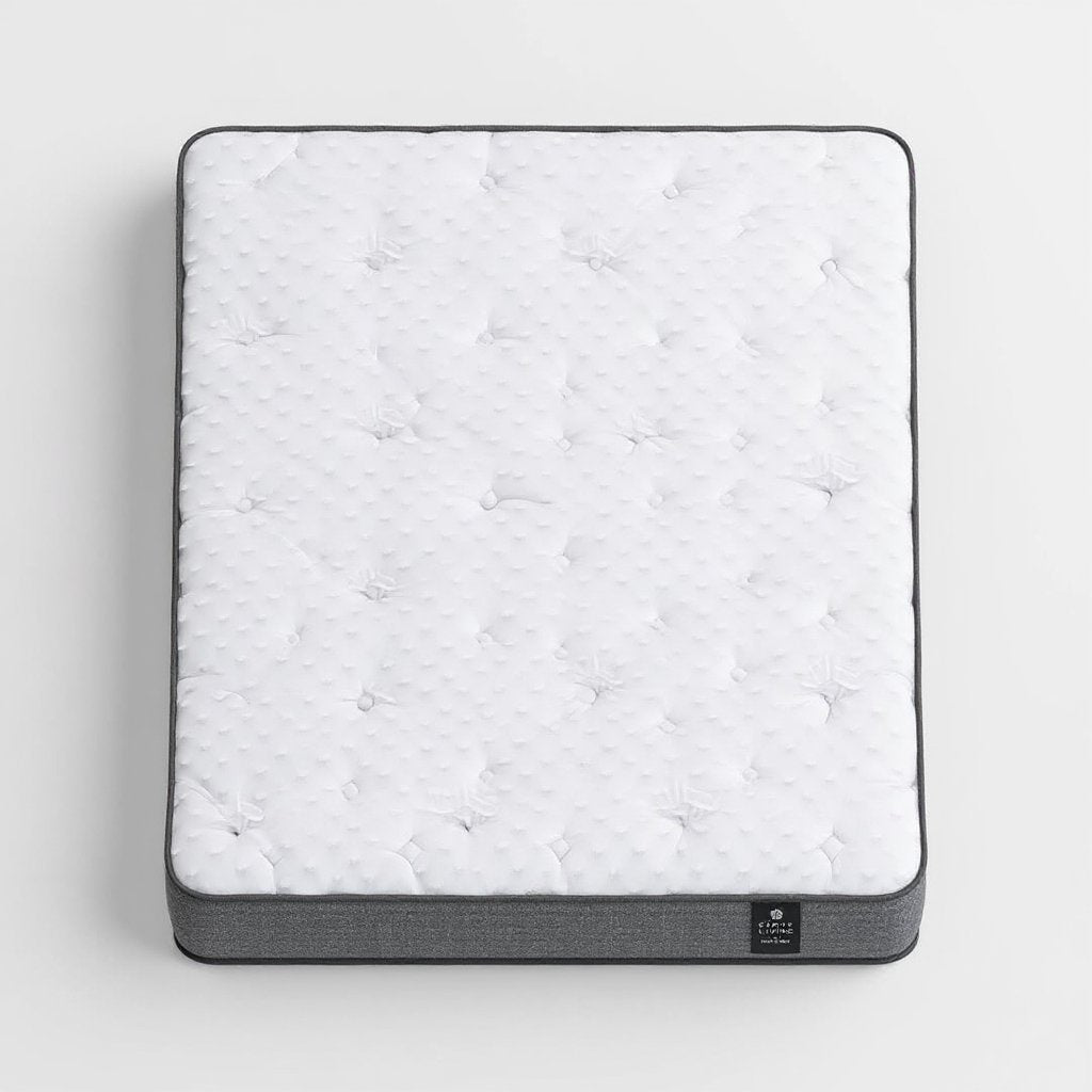 Foxglove Premium Mattress | Medium Comfort | Made in Canada, top-down view of the quilted pillowtop