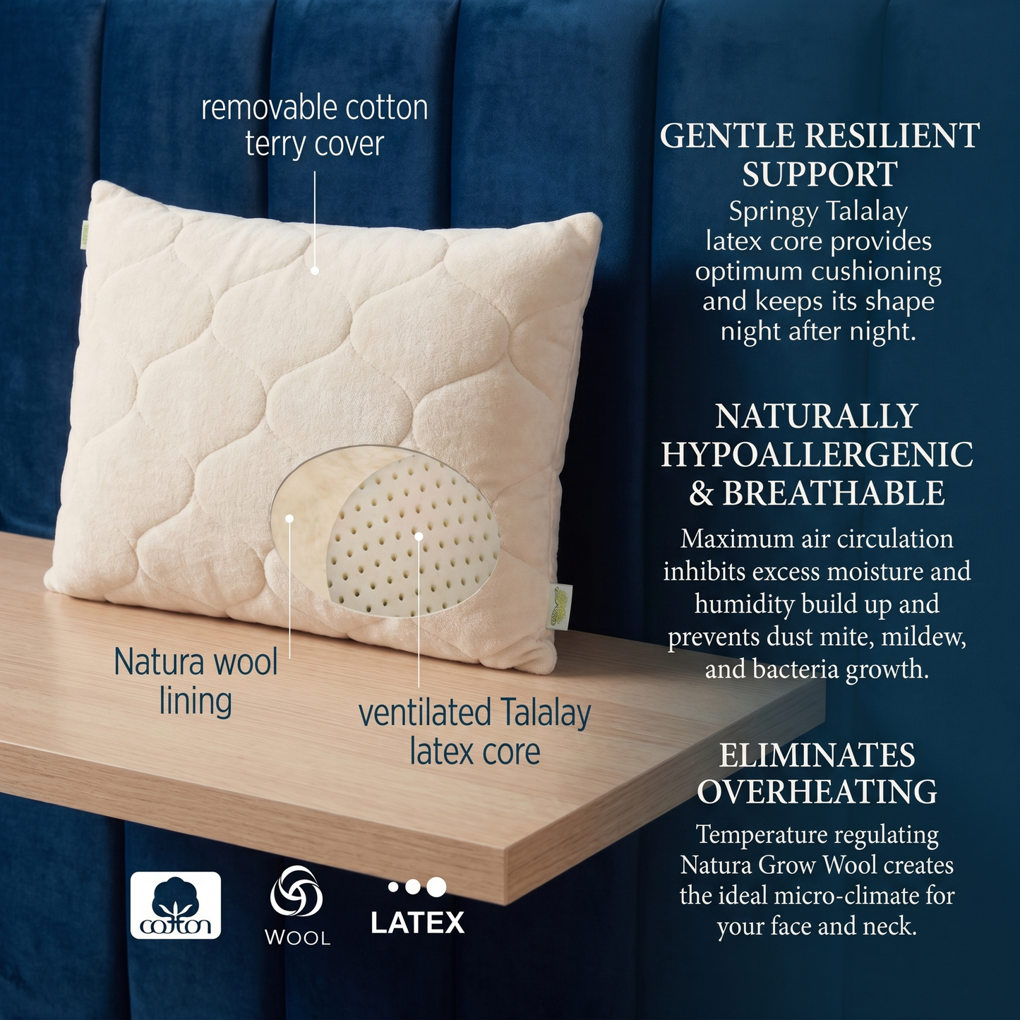 Natura Ultimate Latex Core Pillow | Premium Talalay