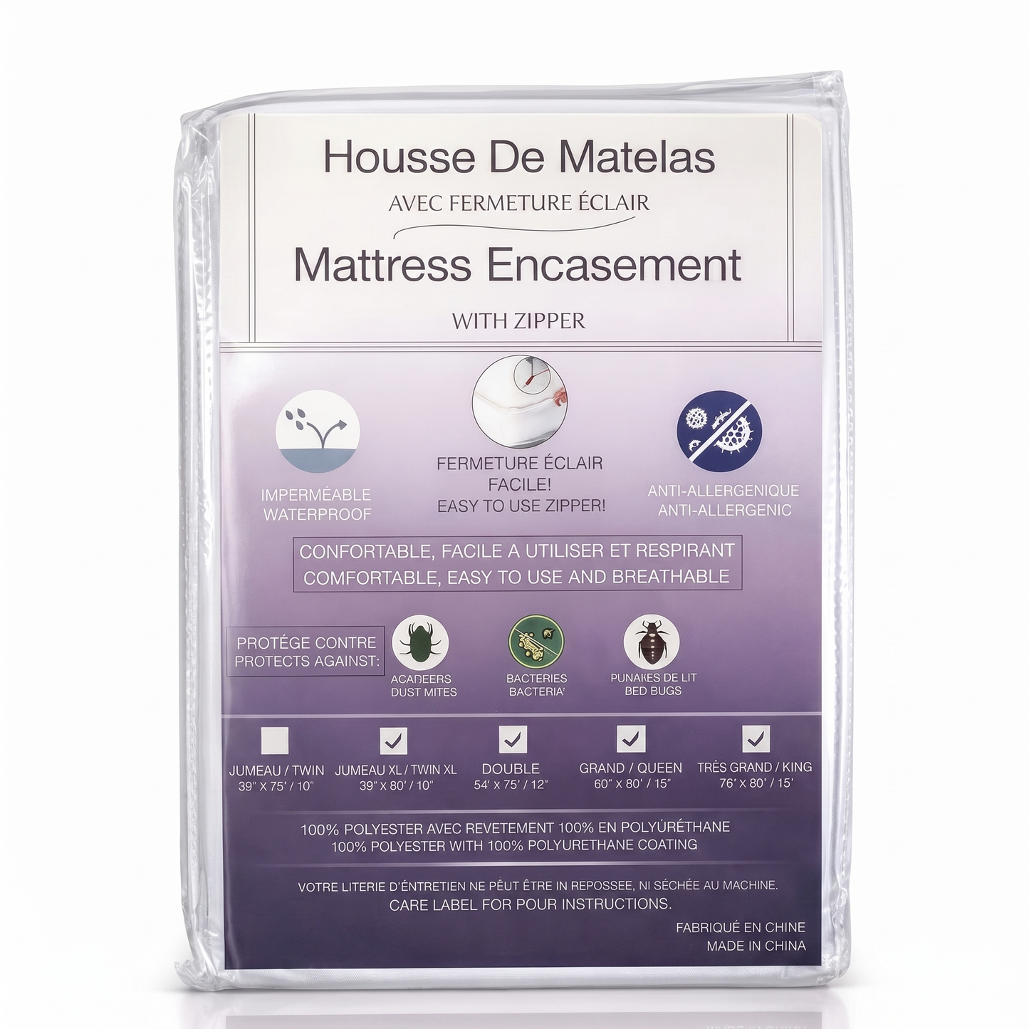 Mattress Encasement with Zipper