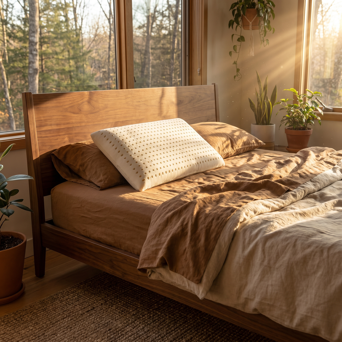 Canadian-made natural latex bed pillow in Queen size - Mattress Miracle Brantford