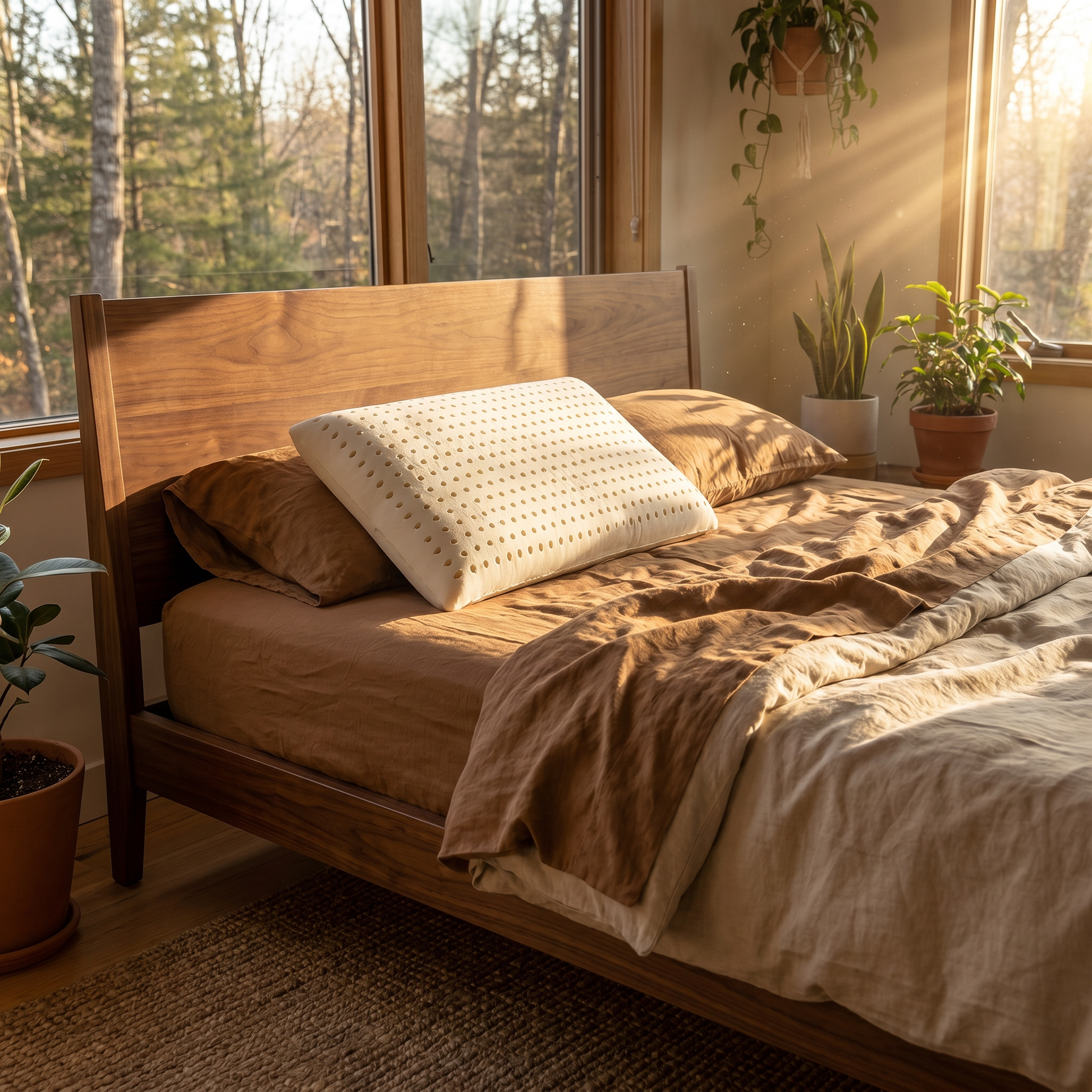Canadian-made natural latex bed pillow in Queen size - Mattress Miracle Brantford