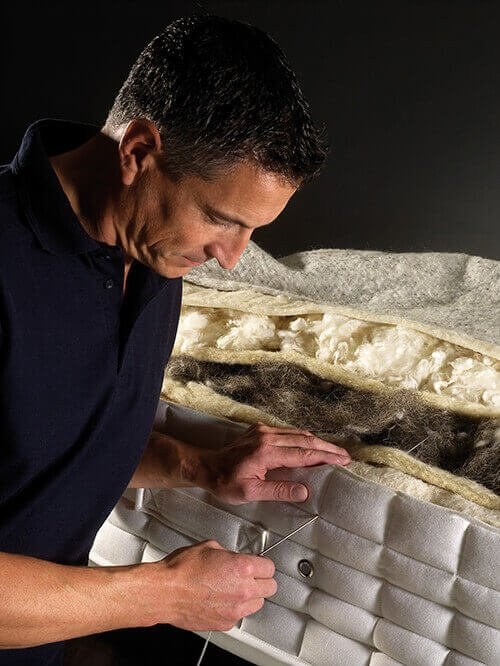 Four rows of hand side-stitching on the Hypnos Viceroy mattress - Mattress Miracle Brantford