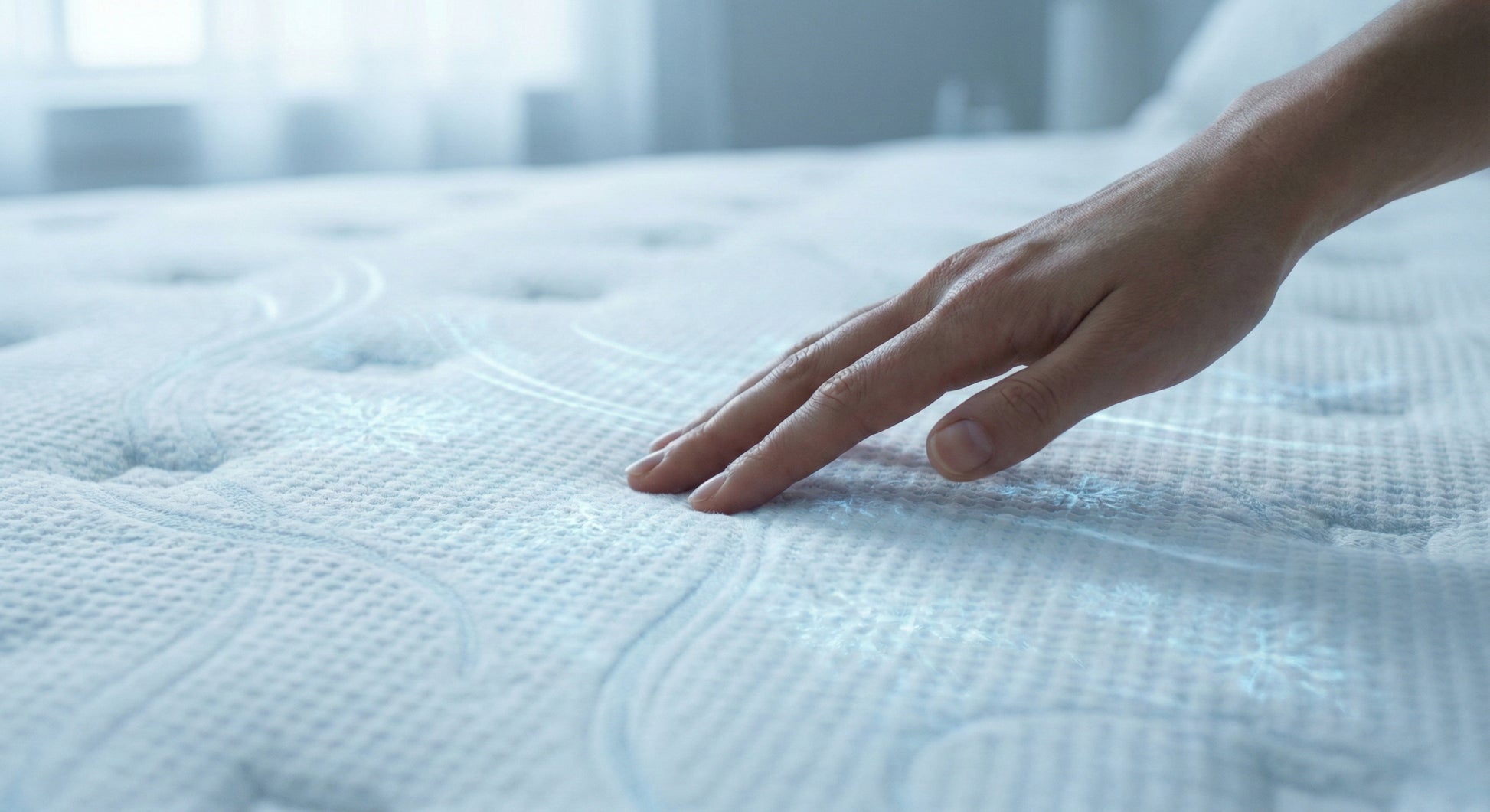 Interwoven cooling fabric quilt on Restonic St. Charles mattress - Mattress Miracle Brantford