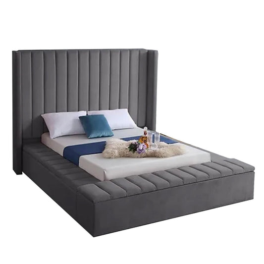 Lethbridge Velvet Storage Platform Bed With Drawers - Mattress Miracle