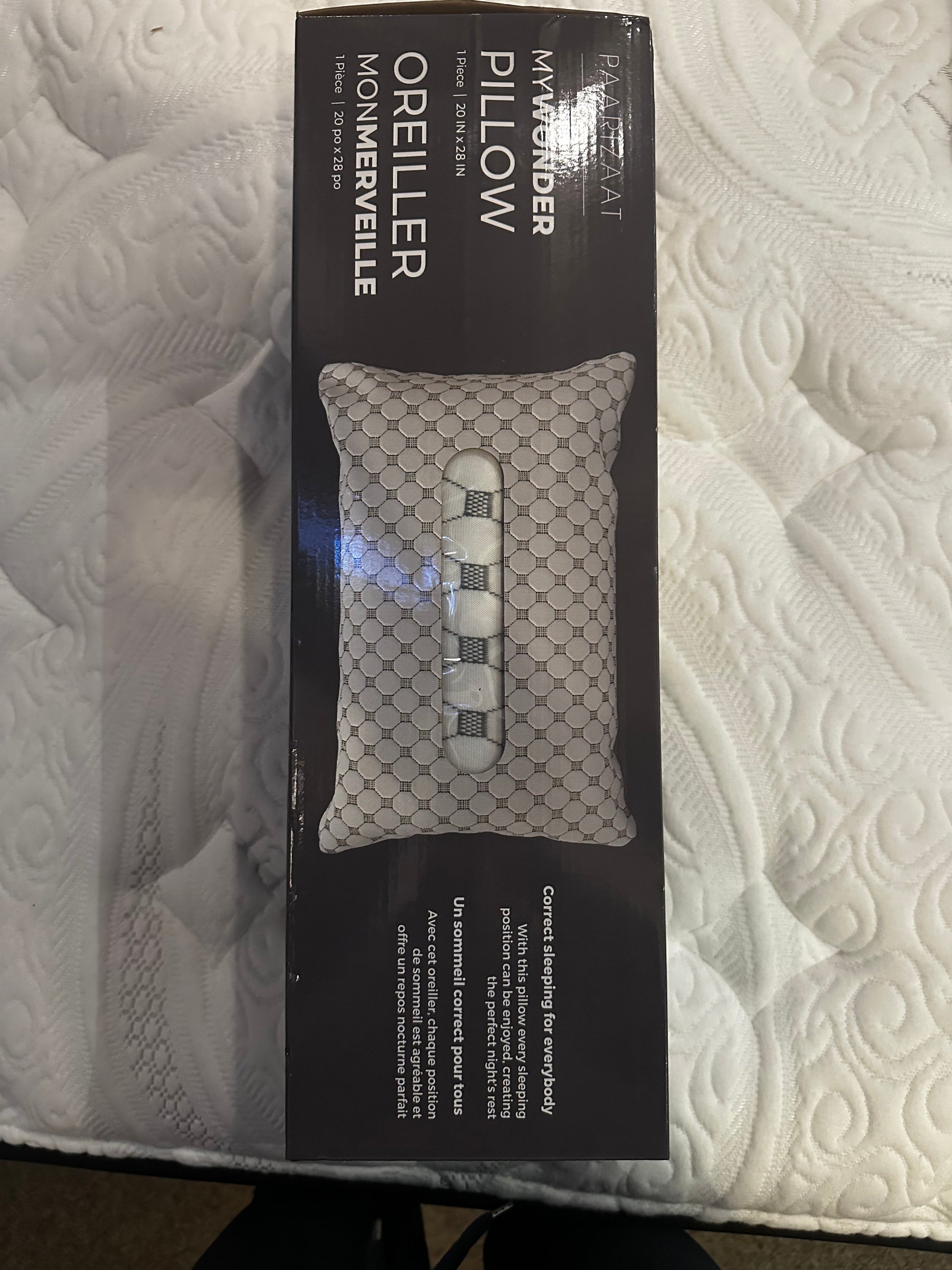 Paarizaat MyWonder Pillow Box Front - Queen Size 20x28 - Mattress Miracle Brantford