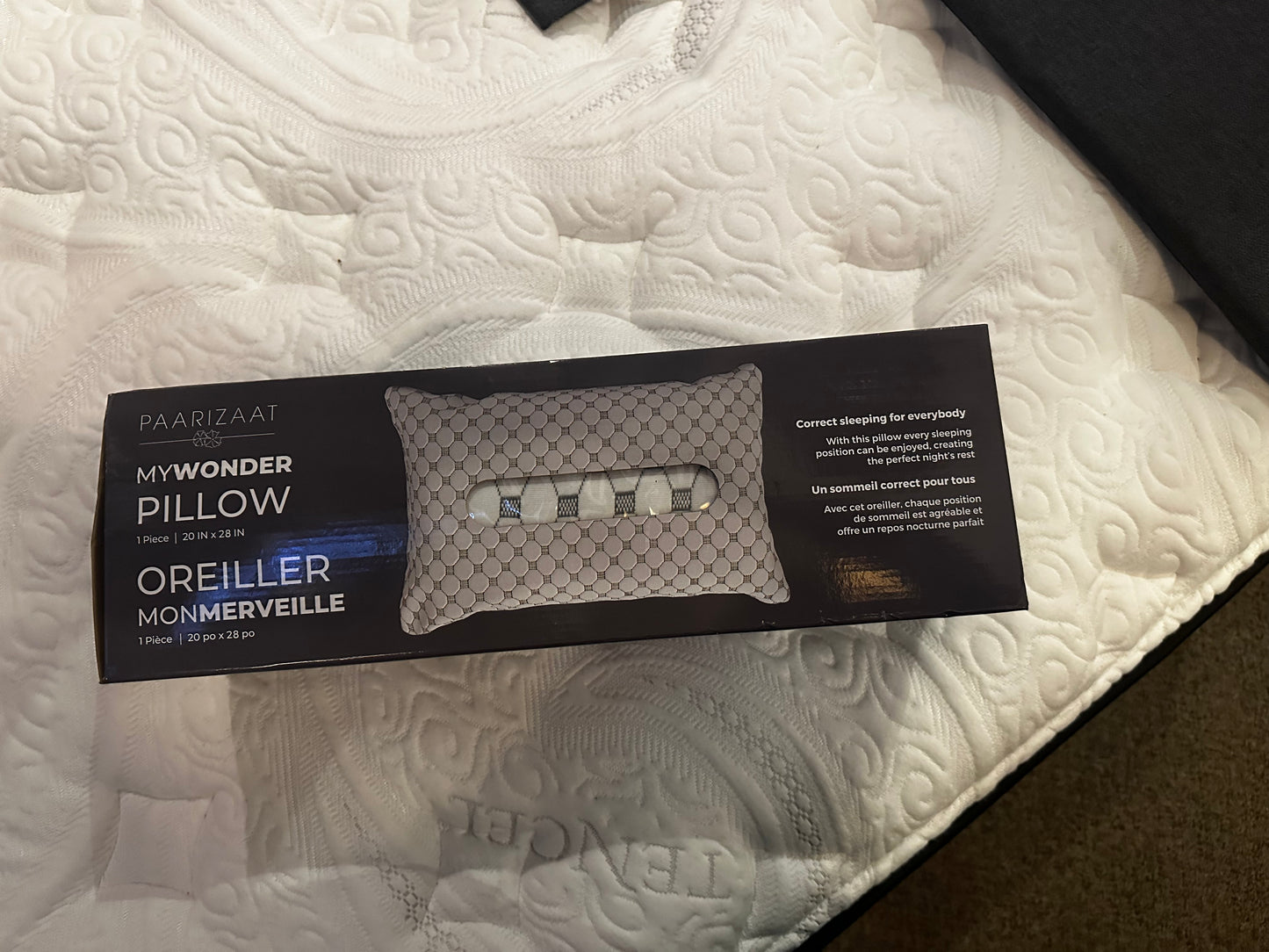Paarizaat MyWonder Pillow Packaging on Display - Mattress Miracle Brantford