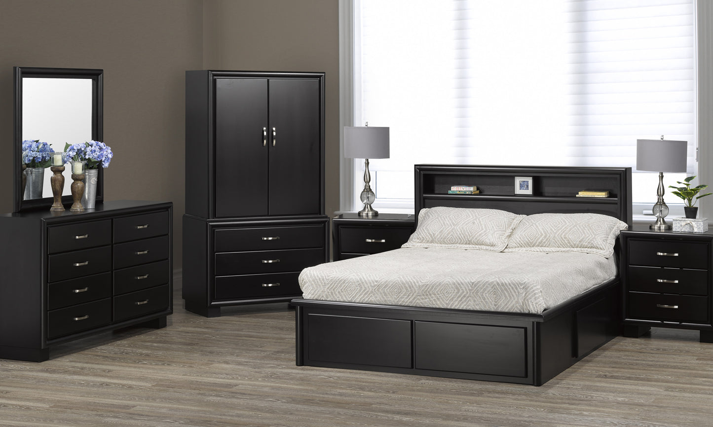 Lakewood Rose Bedroom Set — Bookcase Headboard - Studio View