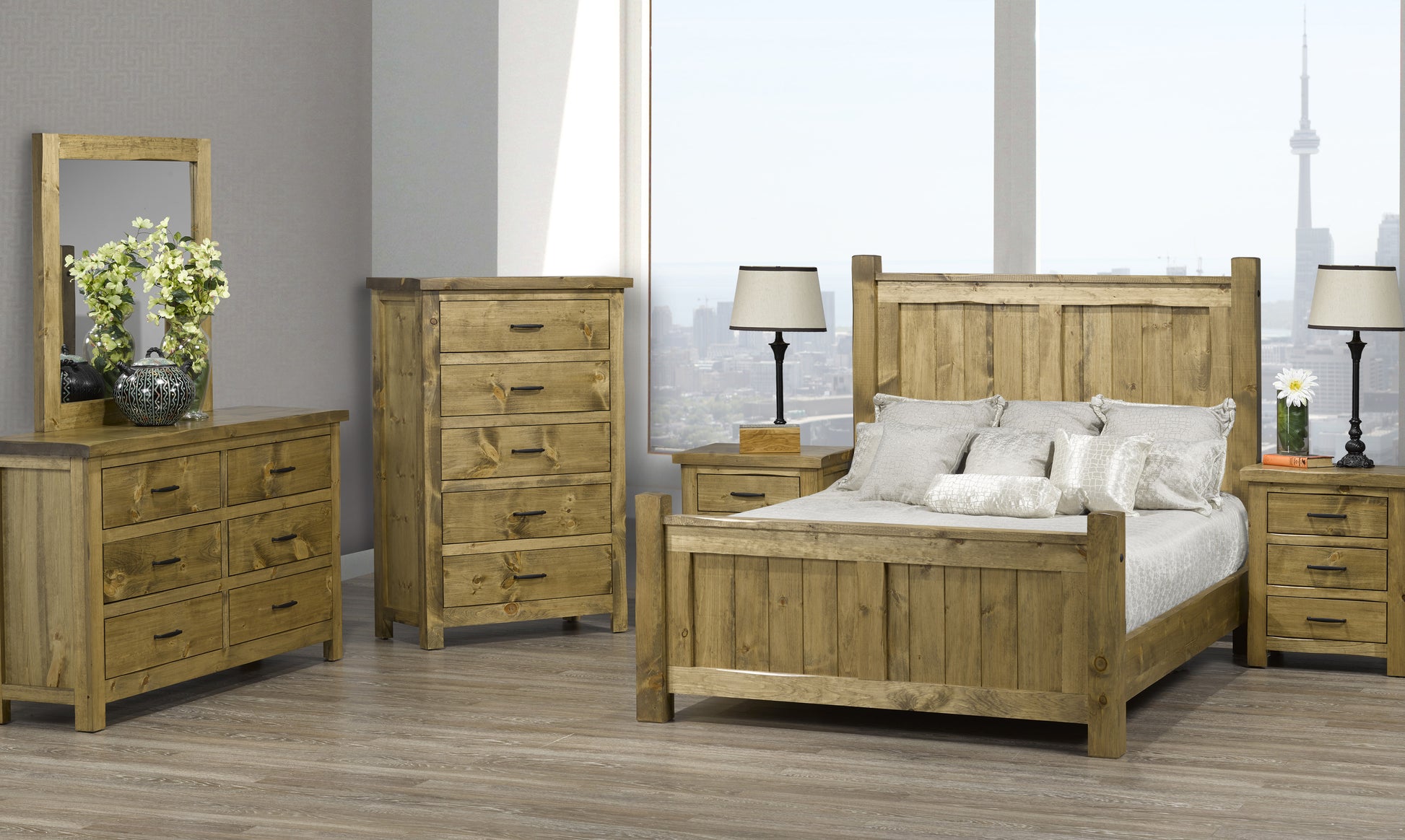 Lakewood Clover Bedroom Set — Solid Pine