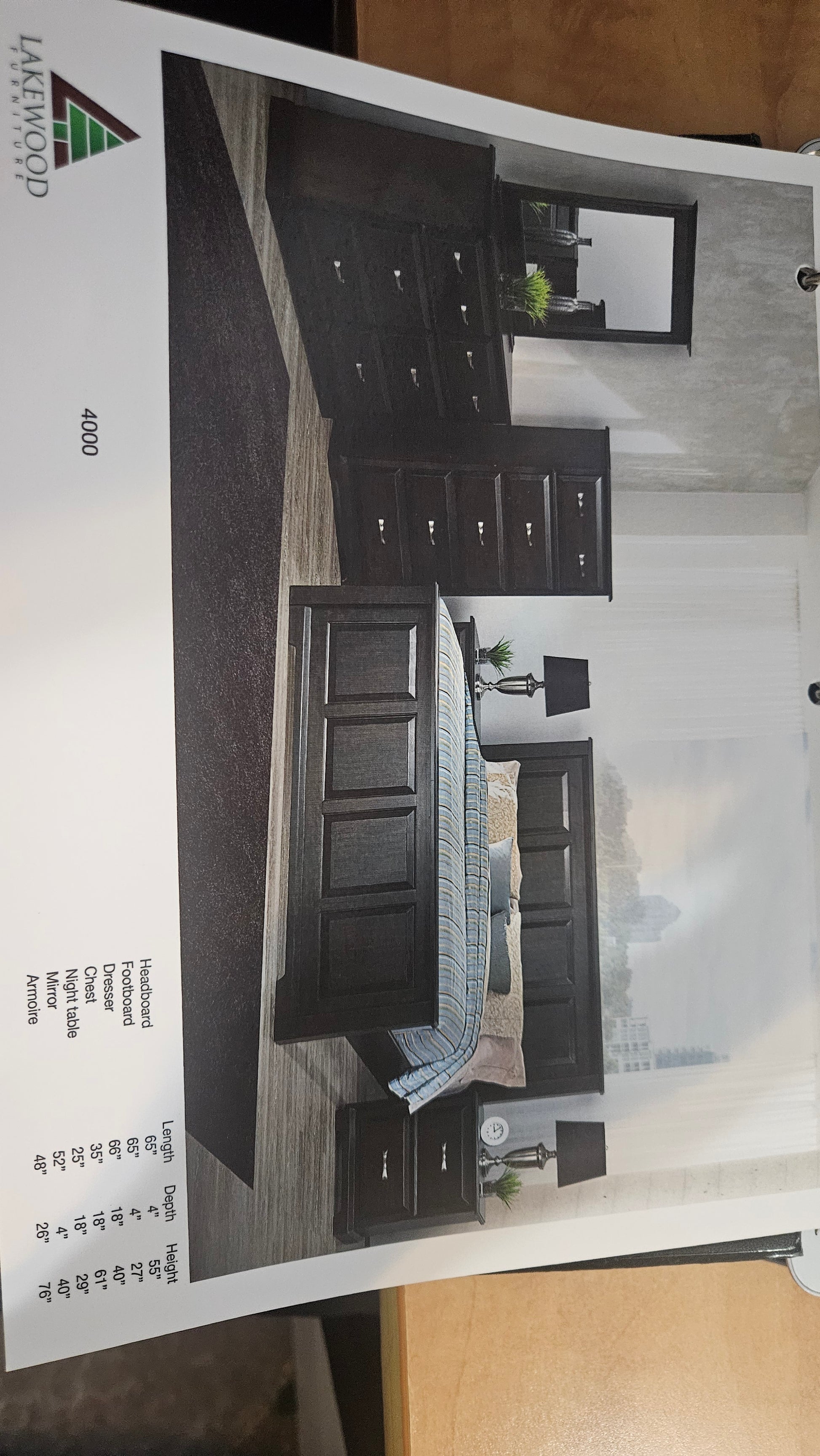 Lakewood Style 4000 Bedroom Set — Solid Maple