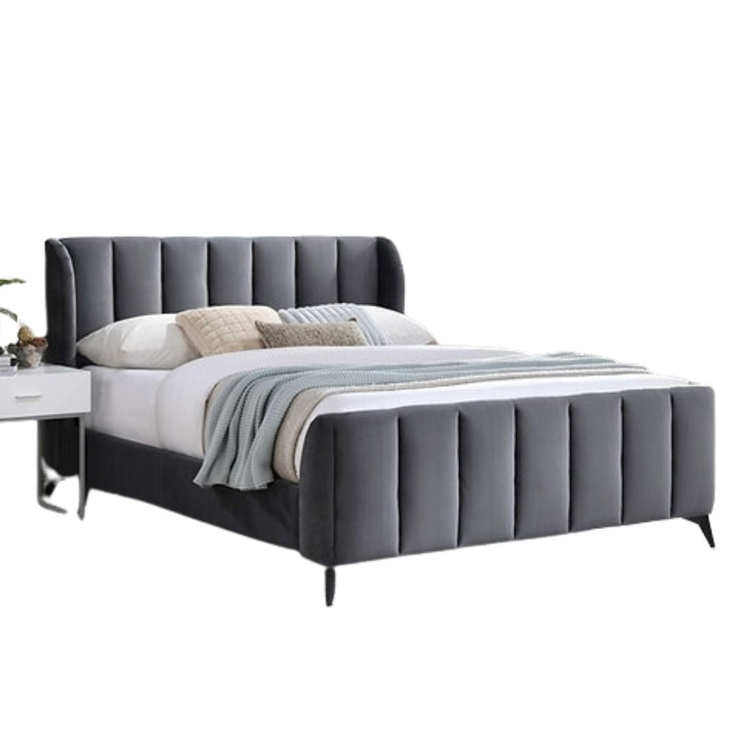 Regal Velvet Wingback Bed Frame - Mattress Miracle