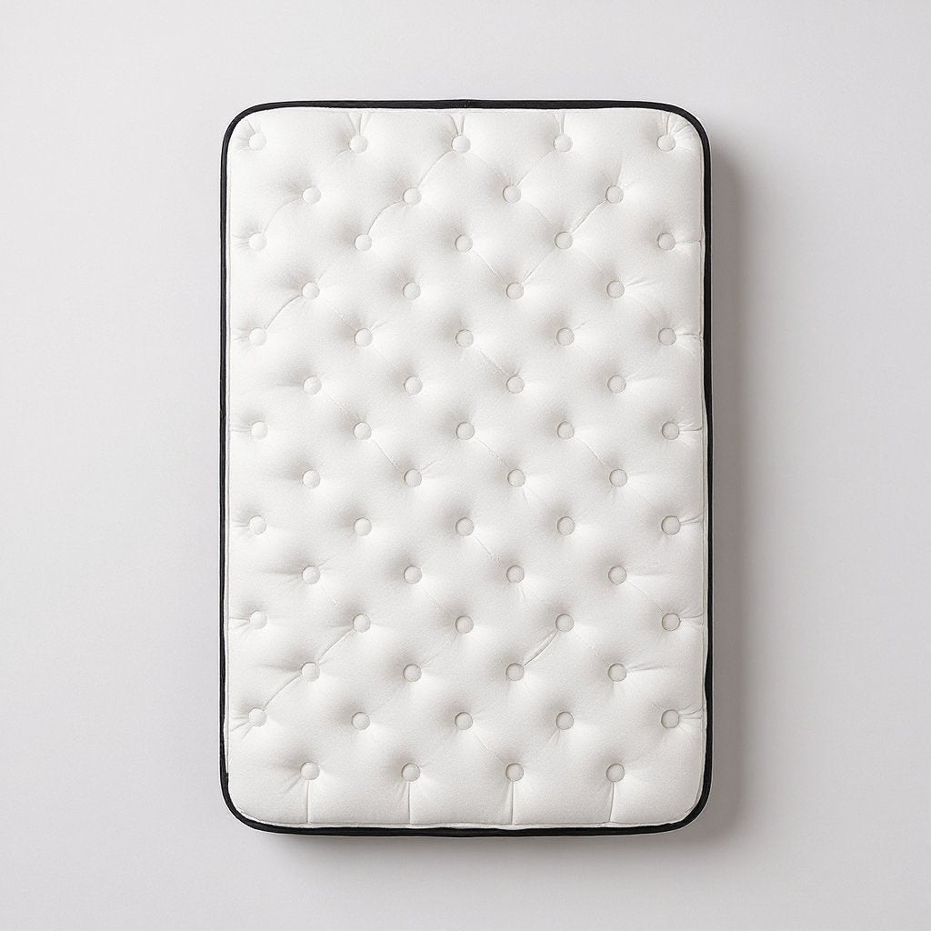 Silk & Wool Flippable Mattress | Restonic Luxury, top-down view of the quilted pillowtop