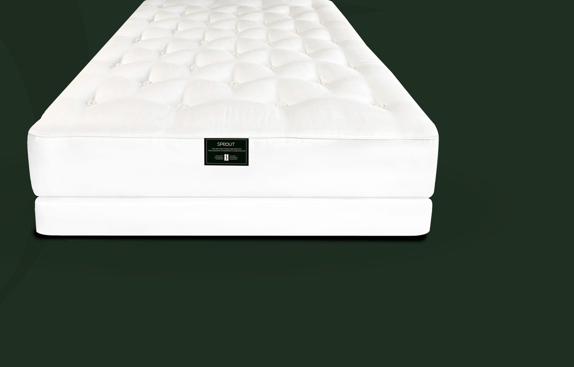 Sprout Firmus two-sided firm natural mattress with CCA endorsement label - Mattress Miracle Brantford
